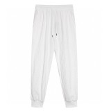 Men's casual jacquard Drawstring pocket pants white K665