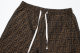 Men's casual jacquard Drawstring pocket pants brown 6216