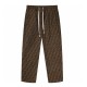 Men's casual jacquard Drawstring pocket pants brown 6216