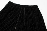 Men's casual jacquard Drawstring pocket pants Black K665