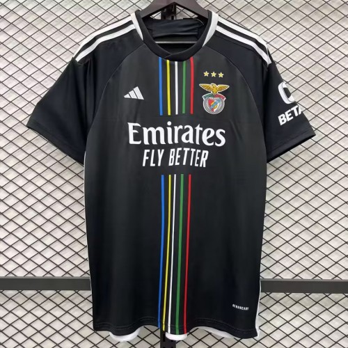 adult S.L. Benfica 2023-2024 Mens Shirts Soccer Jersey Shirt Quick Dry Casual Short Sleeve black