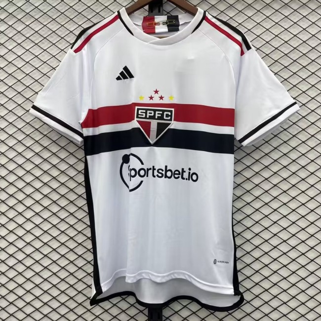 adult São Paulo FC 2023-2024 Mens Shirts Soccer Jersey Shirt Quick Dry Casual Short Sleeve white