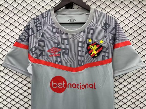 adult Sport Club do Recife 2023-2024 Mens Shirts Soccer Jersey Shirt Quick Dry Casual Short Sleeve grey