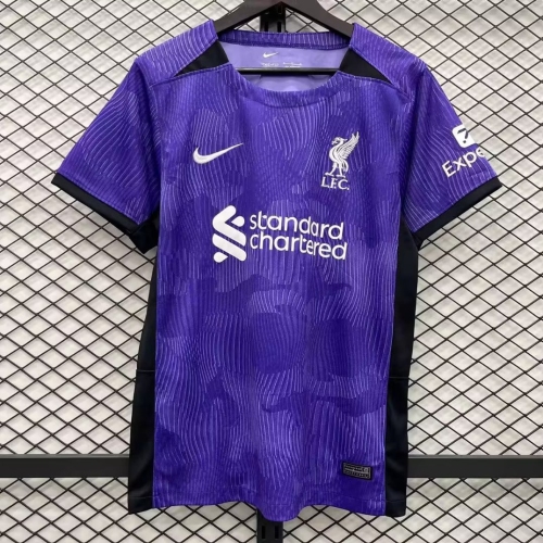 adult Liverpool F.C. 2023-2024 Mens Shirts Soccer Jersey Shirt Quick Dry Casual Short Sleeve purple