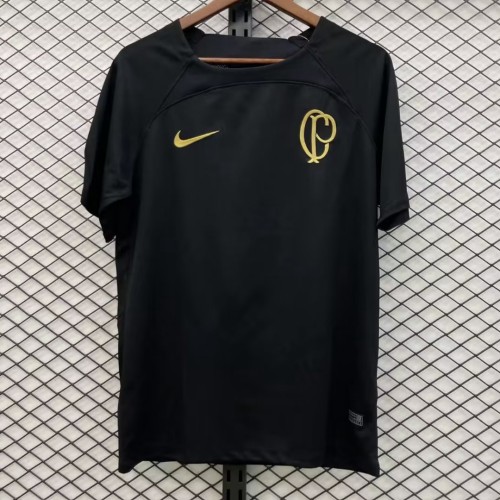 adult Sport Club Corinthians Paulista 2023-2024 Mens Shirts Soccer Jersey Shirt Quick Dry Casual Short Sleeve black