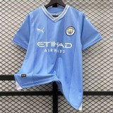 adult Manchester City F.C. 2023-2024 Mens Shirts Soccer Jersey Shirt Quick Dry Casual Short Sleeve blue