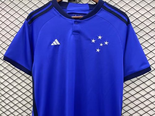 adult Cruzeiro Esporte Clube 2023-2024 Mens Shirts Soccer Jersey Shirt Quick Dry Casual Short Sleeve blue