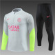 adult Paris Saint-Germain F.C.2023-2024 Mens Soccer Jersey Quick Dry Casual long Sleeve trousers suit Fluorescent Green