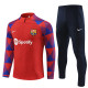 adult FC Barcelona 2023-2024 Mens Soccer Jersey Quick Dry Casual long Sleeve trousers suit red