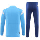 adult Olympique de Marseille 2023-2024 Mens Soccer Jersey Quick Dry Casual long Sleeve trousers suit baby blue