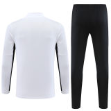 adult Paris Saint-Germain F.C.2023-2024 Mens Soccer Jersey Quick Dry Casual long Sleeve trousers suit White