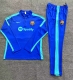 adult FC Barcelona 2023-2024 Mens Soccer Jersey Quick Dry Casual long Sleeve trousers suit blue