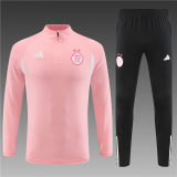 adult Algeria national football team 2023-2024 Mens Soccer Jersey Quick Dry Casual long Sleeve trousers suit pink