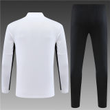adult Paris Saint-Germain F.C.2023-2024 Mens Soccer Jersey Quick Dry Casual long Sleeve trousers suit White