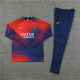 adult Paris Saint-Germain F.C.2023-2024 Mens Soccer Jersey Quick Dry Casual long Sleeve trousers suit red blue