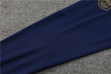 adult Paris Saint-Germain F.C.2023-2024 Mens Soccer Jersey Quick Dry Casual long Sleeve trousers suit dark blue
