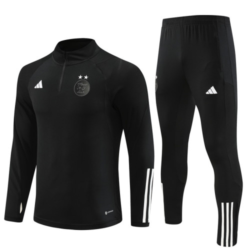 adult Algeria national football team 2023-2024 Mens Soccer Jersey Quick Dry Casual long Sleeve trousers suit black