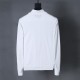 Men's casual embroidery Long sleeve Sweater white 6002