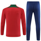 adult Portugal national football team 2023-2024 Mens Soccer Jersey Quick Dry Casual long Sleeve trousers suit red