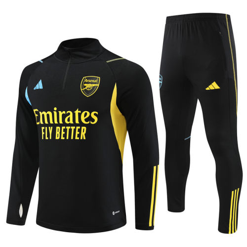 adult Arsenal F.C. 2023-2024 Mens Soccer Jersey Quick Dry Casual long Sleeve trousers suit baby black