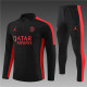 adult Paris Saint-Germain F.C.2023-2024 Mens Soccer Jersey Quick Dry Casual long Sleeve trousers suit black
