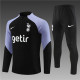 adult Tottenham Hotspur F.C.2023-2024 Mens Soccer Jersey Quick Dry Casual long Sleeve trousers suit Black