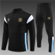 adult Manchester City F.C. 2023-2024 Mens Soccer Jersey Quick Dry Casual long Sleeve trousers suit black
