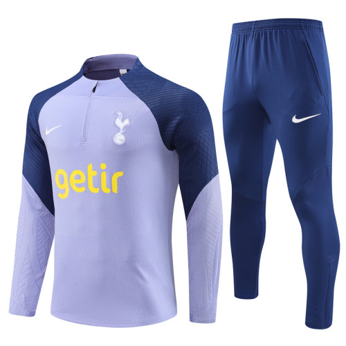 adult Tottenham Hotspur F.C.2023-2024 Mens Soccer Jersey Quick Dry Casual long Sleeve trousers suit purple
