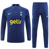 adult Tottenham Hotspur F.C.2023-2024 Mens Soccer Jersey Quick Dry Casual long Sleeve trousers suit Blue