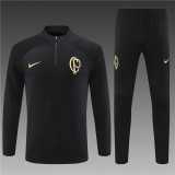 adult Sport Club Corinthians Paulista 2023-2024 Mens Soccer Jersey Quick Dry Casual long Sleeve trousers suit black