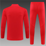 adult Clube de Regatas do Flamengo 2023-2024 Mens Soccer Jersey Quick Dry Casual long Sleeve trousers suit red
