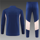 adult AFC Ajax 2023-2024 Mens Soccer Jersey Quick Dry Casual long Sleeve trousers suit blue