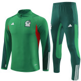 adult Mexico national football team 2023-2024 Mens Soccer Jersey Quick Dry Casual long Sleeve trousers suit green