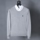 Men's casual embroidery Long sleeve round neck  Sweater grey black 6001