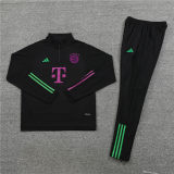 adult Fußball-Club Bayern München 2023-2024 Mens Soccer Jersey Quick Dry Casual long Sleeve trousers suit black