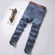 Men's Casual Stretch denim pants blue 666