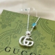 925 silver Little Daisy Double G Pendant Necklace jewelry P0023