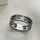 925 silver Square G pattern SILVER RING  jewelry (thickness 6mm )R0007