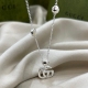 925 silver Little Daisy Double G Pendant Necklace jewelry P0023