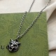 925 silver Tiger head Necklace jewelry P0041
