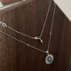 925 silver Double G Flowers Necklace jewelry