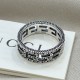 925 silver Square G pattern SILVER RING  jewelry (thickness 6mm )R0007