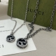 925 silver Double G Pendant Necklace jewelry (large)P0081