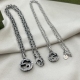 925 silver Double G Pendant Necklace jewelry (trumpet)p0082