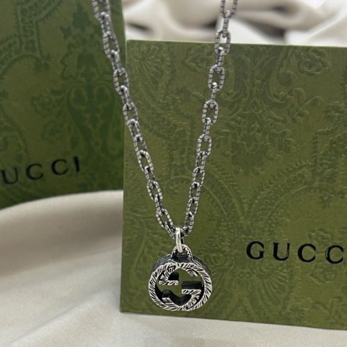 925 silver Double G Pendant Necklace jewelry (large)P0081