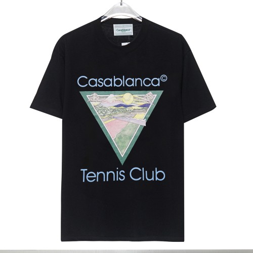 23SS adult Cotton casual Tennis Club Letters Print short sleeved Crewneck t shirt Tees Clothing oversized black 8159