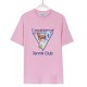23SS adult Cotton casual triangle Print short sleeved Crewneck t shirt Tees Clothing oversized pink 8213