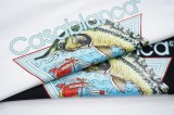 23SS adult Cotton casual fish Print short sleeved Crewneck t shirt Tees Clothing oversized white 8207