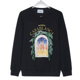 Men's casual Cotton Starry Castle print Long sleeve Sweatshirt black C02