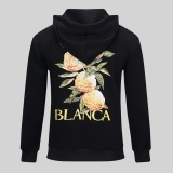 Men's casual Cotton fruit Print Long sleeve hoodies black C559